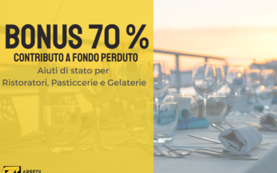Bonus 70% per ristoranti, pasticcerie e gelaterie